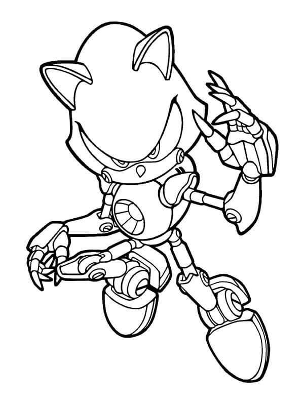 Metal Sonic The Hedgehog Coloring Page