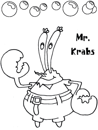 Mr Krabs From Spongebob Squarepants coloring page