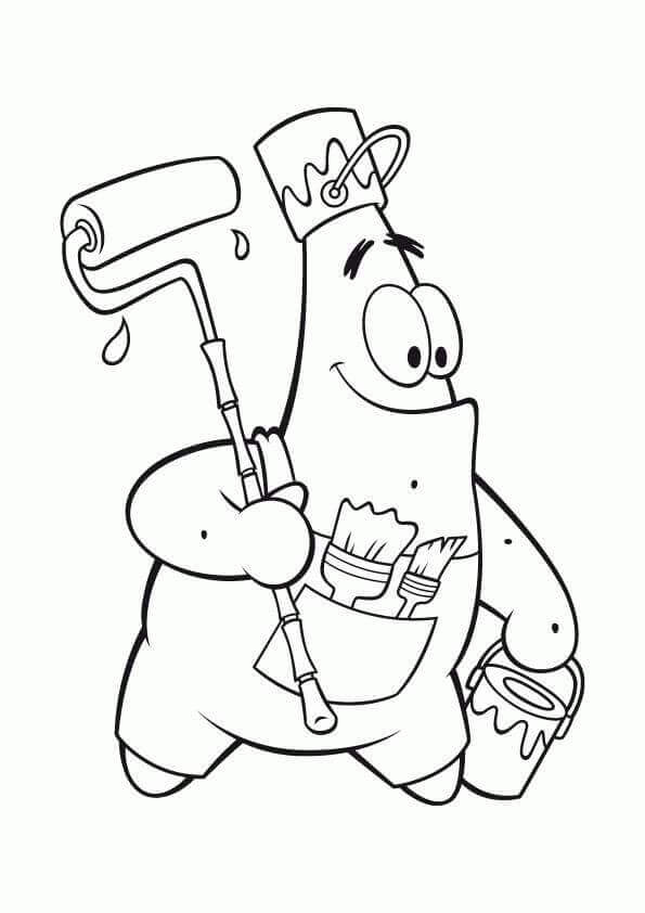Patrick Painting colouring page