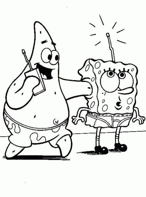 Patrick and SpongeBob coloring pages