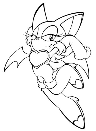 Rouge From Sonic the Hedgehog Coloring Sheet