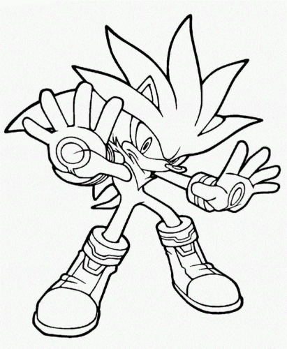 Sonic Silver Hedgehog Coloring Page