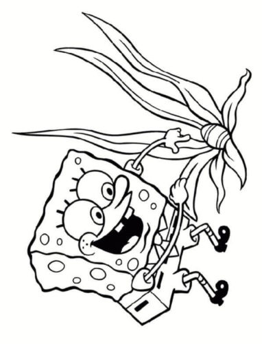 SpongeBob Easter coloring page