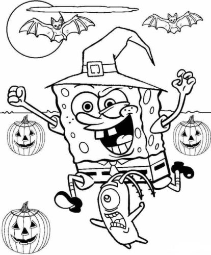 SpongeBob Halloween Coloring Page