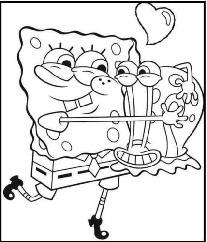SpongeBob and Gary coloring page printable
