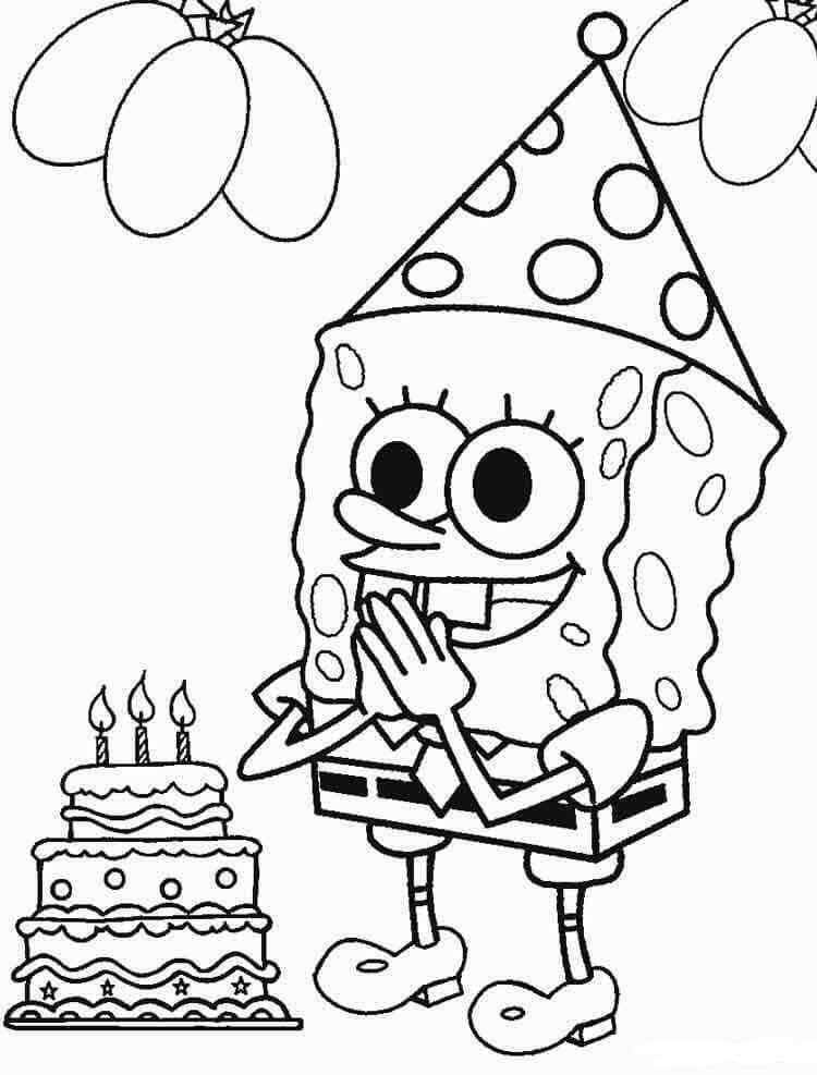 SpongeBobs Birthday coloring page