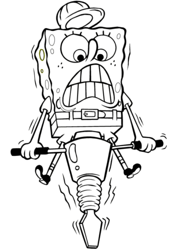 Spongebob Drilling coloring sheet