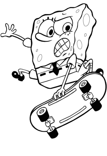 Spongebob Skating coloring page