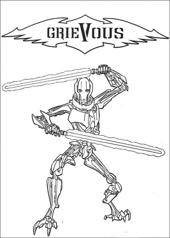 Star Wars General Grievous coloring page