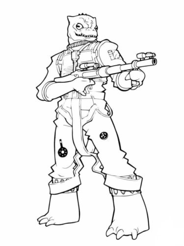 Star Wars series Bossk coloring page