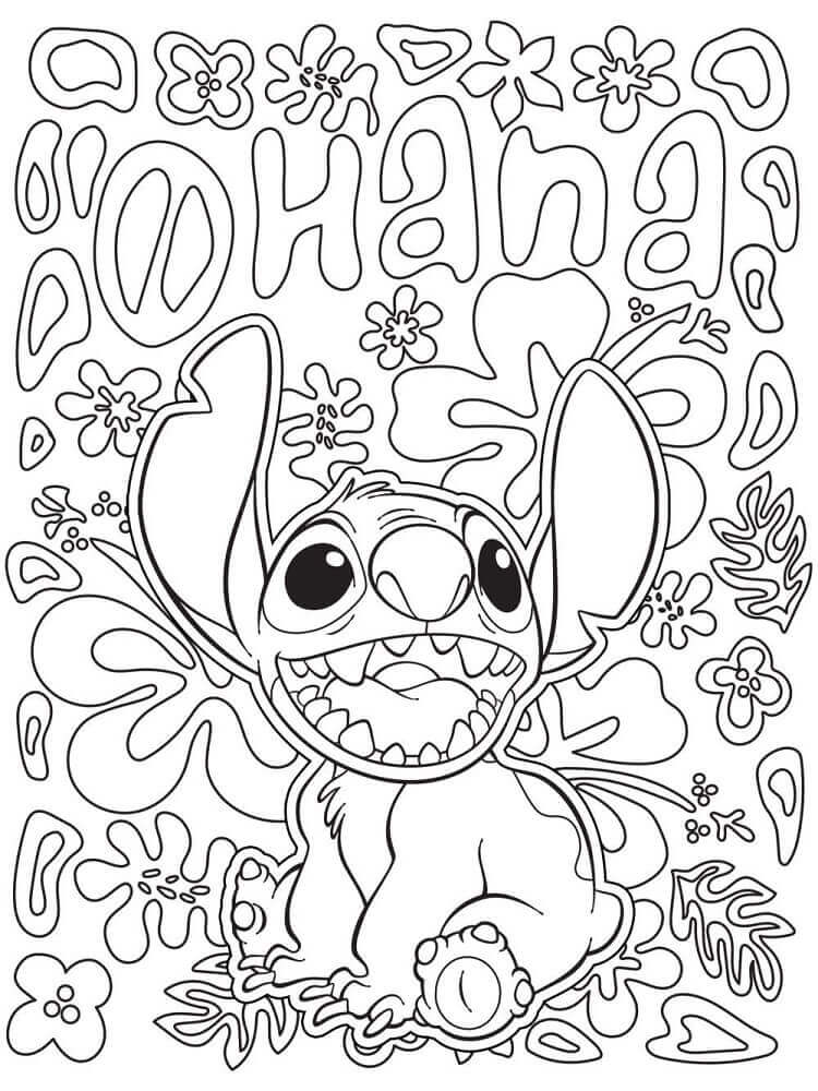 Stitch Ohana Coloring Page