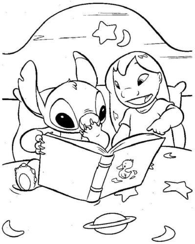Stitch With Lilo Coloring Page