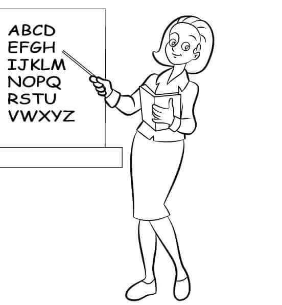 Teacher Cartoon Coloring