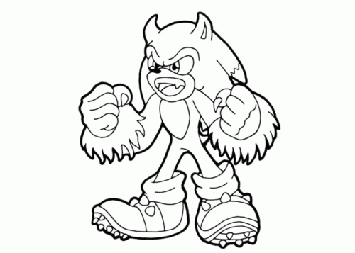 Werehog Sonic Coloring Page printable