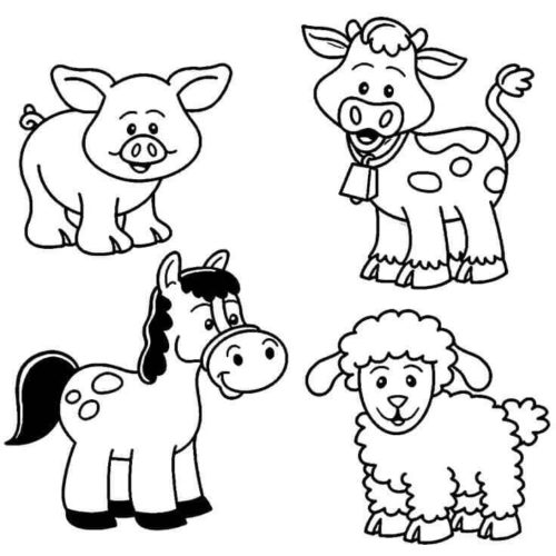 Baby Farm Animals coloring page