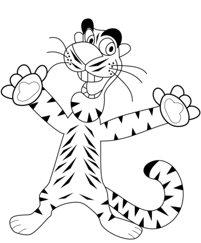 Cartoon Tiger coloring page
