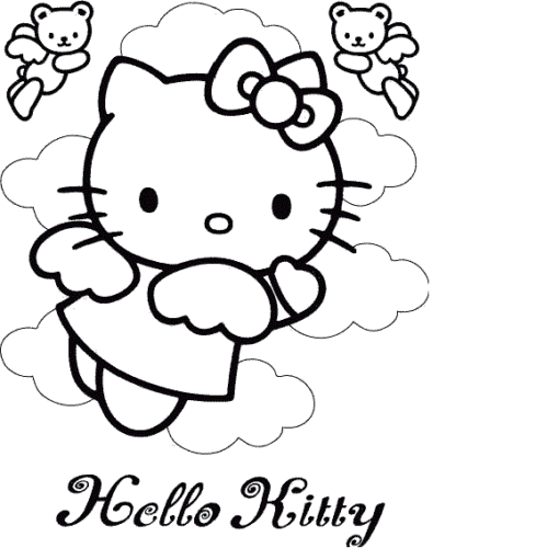 Cute Hello Kitty Coloring Pages for kids
