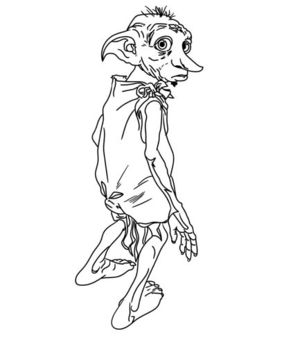 Dobby from Harry Potter coloring sheet