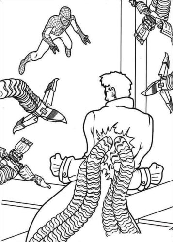 Doctor Octopus And Spiderman Coloring Page