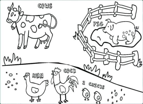 Farm animals coloring images