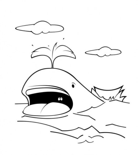 Funny Whale coloring page