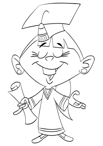 Girl Graduation Coloring Page
