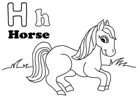 H For Horse Coloring Page