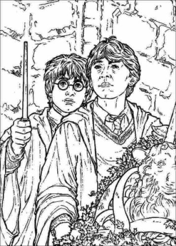 Harry and Ron coloring page