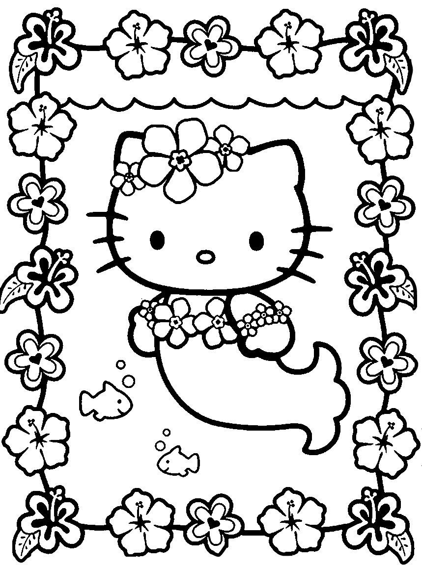 Hello Kitty As Mermaid coloring page
