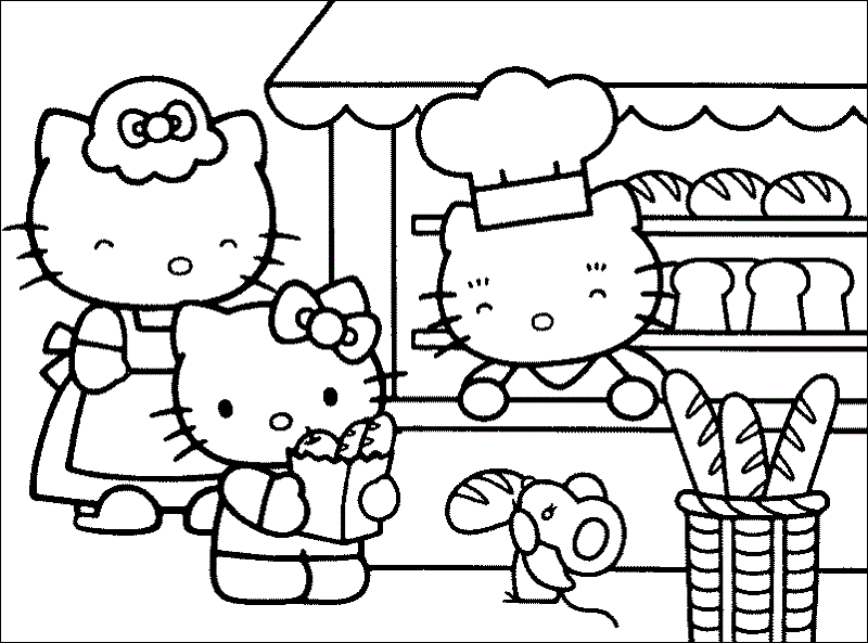 Hello Kitty Coloring Pictures to print