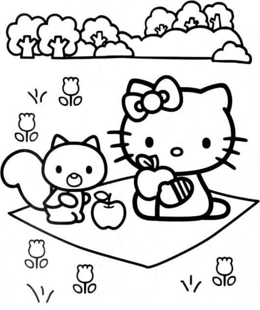 Hello Kitty and Friends coloring page