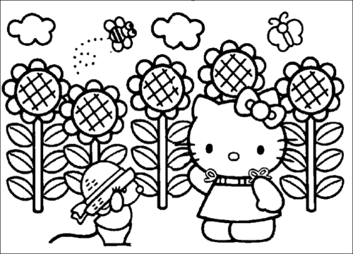 Hello Kitty coloring sheets printable