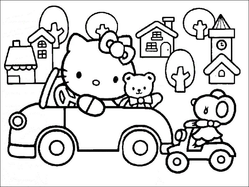 Hello Kitty pictures to color