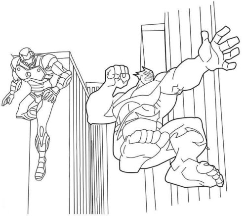 Hulk And Iron Man coloring page