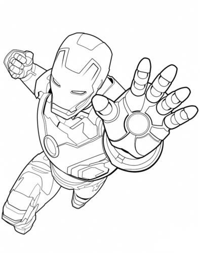 Iron Man About To Attack coloring page