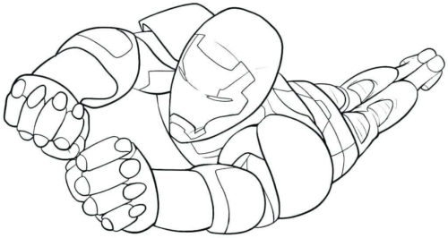 Iron Man Flying coloring page