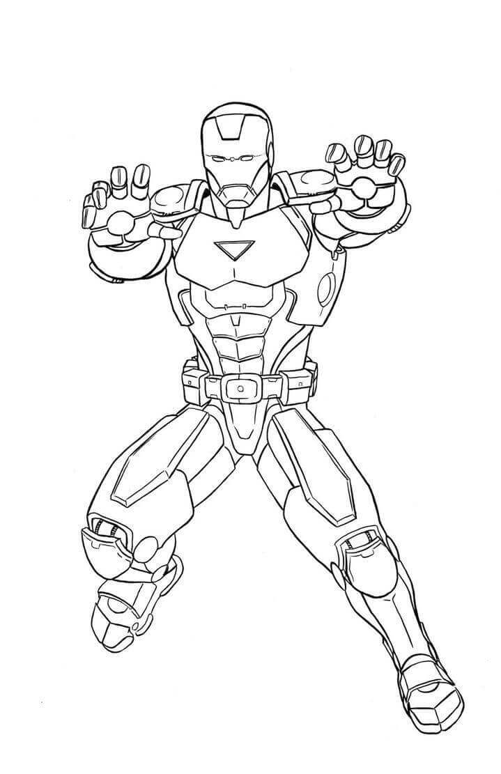Iron Man In Action coloring page