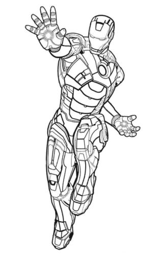 Iron Man Using His Powers coloring page