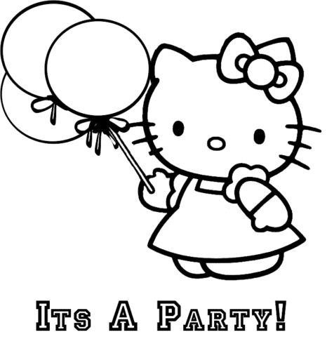 Party With Hello Kitty coloring page