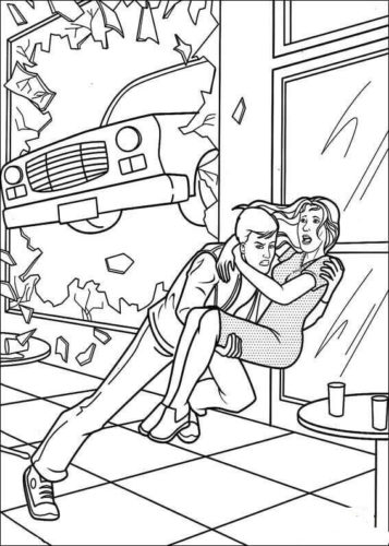 Peter Saving Gwen Stacy Coloring Page