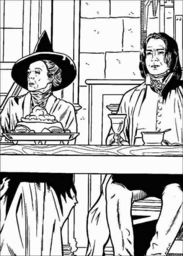 Professor Minerva Mcgonagall and Severus Snape coloring page