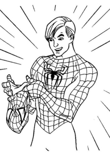 Spider Man Peter Parker Coloring Page