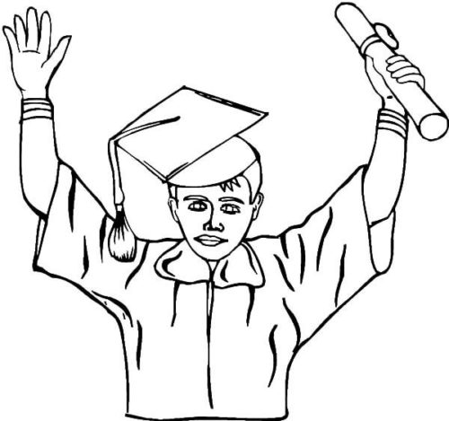 Student Graduating coloring page