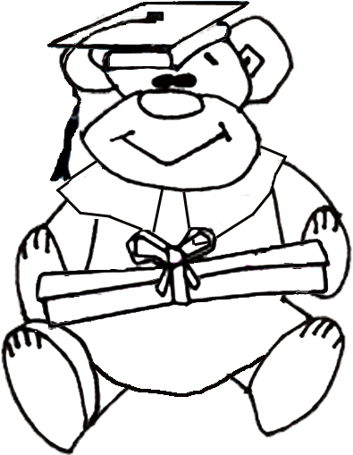 Teddy Has Graduated coloring page