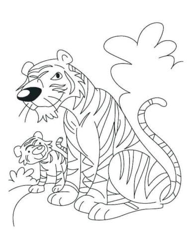 Tiger and Cub coloring page