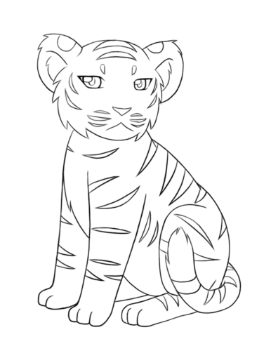 Tiger coloring pages for kids
