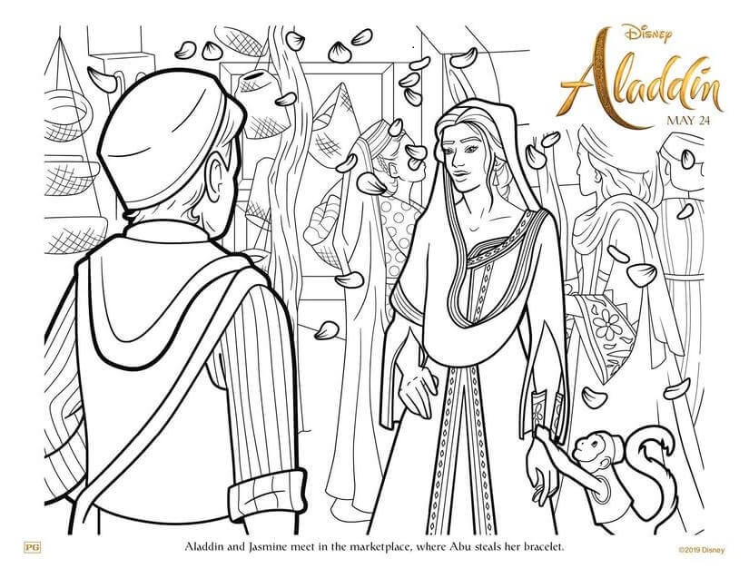 Aladdin 2019 Coloring Pages Printable