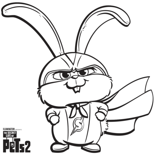 Captain Snowball Superhero From Secret Life of Pets 2 coloring page