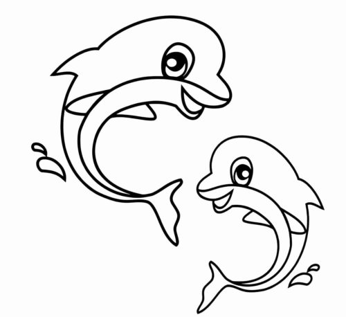 Cute Dolphin Coloring Pages