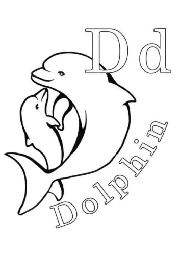 D For Dolphin Coloring Page